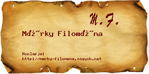 Márky Filoména névjegykártya